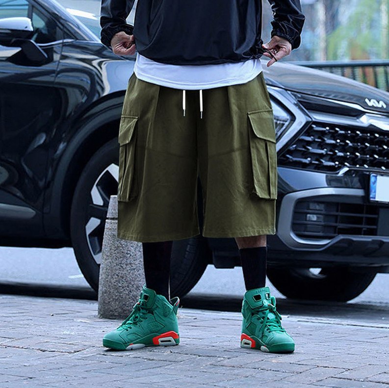 Oversized Drawstring Cargo Shorts