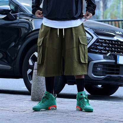 Oversized Drawstring Cargo Shorts