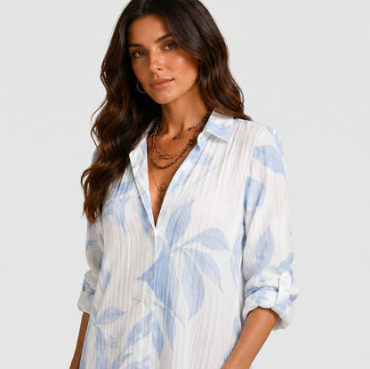 Gauze Floral Button Front Maxi
