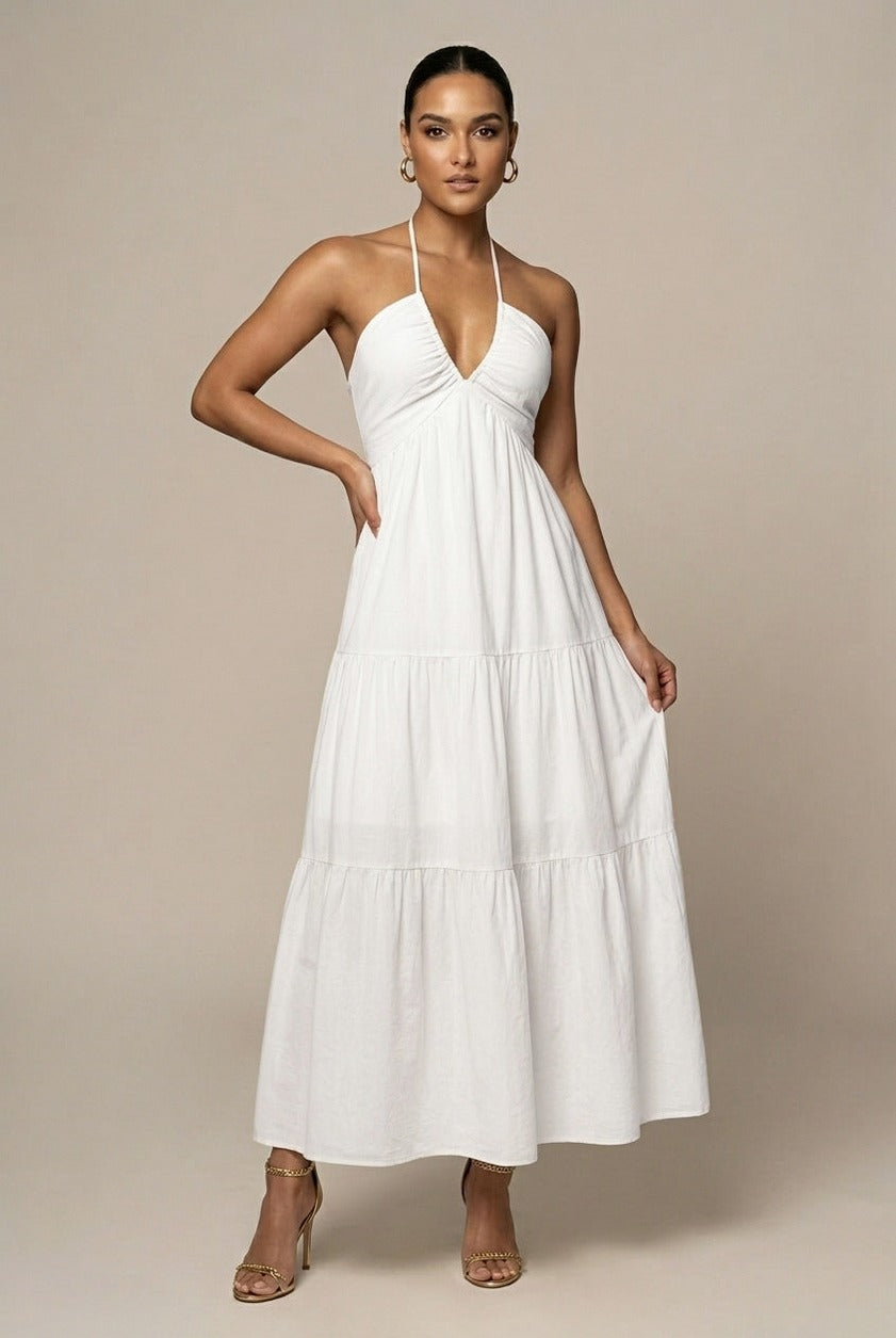 Halter Tiered Maxi Sundress
