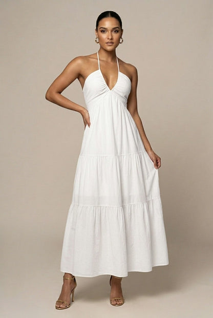 Halter Tiered Maxi Sundress