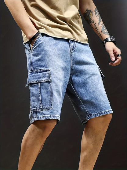 Denim Relaxed Cargo Shorts