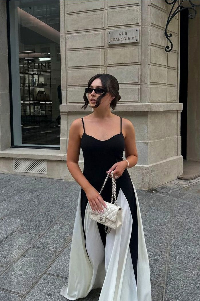 Sweetheart Paneled Maxi Dress
