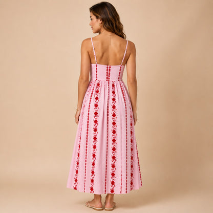 Floral Sweetheart Cutout Midi Sundress
