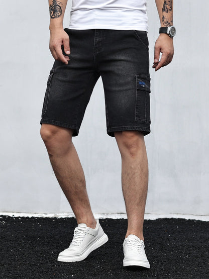Denim Relaxed Cargo Shorts