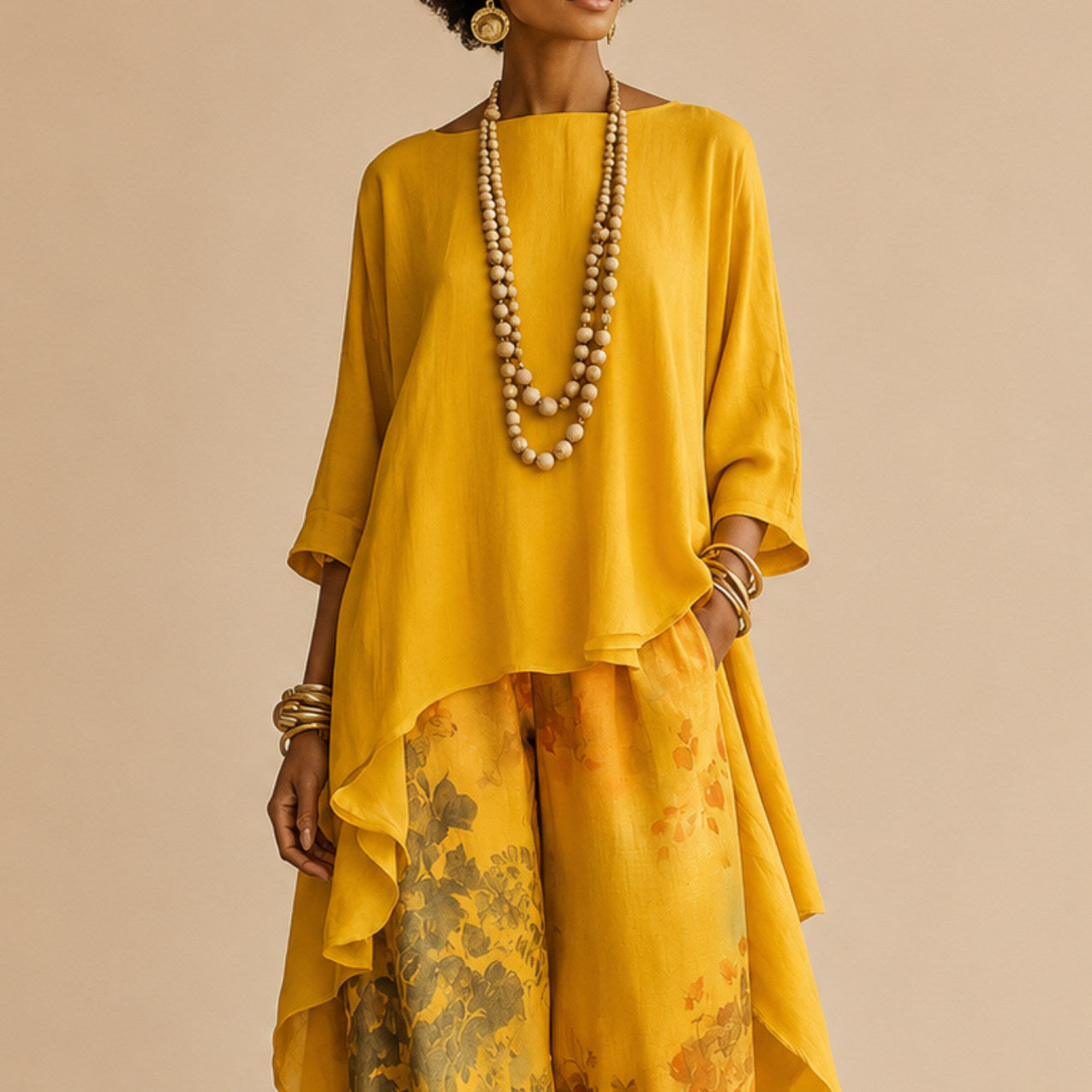 Floral Wide Leg Two Piece Set