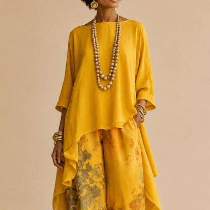 Floral Wide Leg Two Piece Set