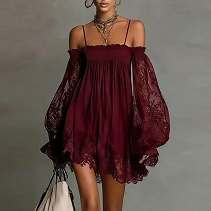 Smocked Off Shoulder Mini Dress