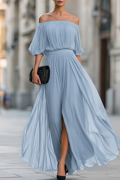 Chiffon Off Shoulder Maxi Dress