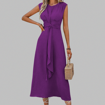 Sleeveless Tie Waist Midi Dress