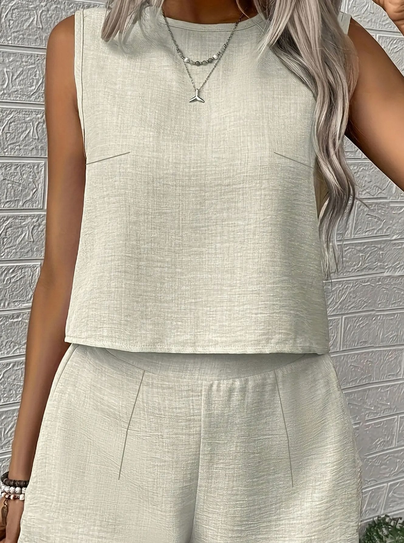 Sleeveless Relaxed Shorts Set