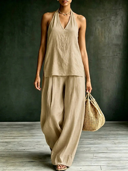 Halter Wide Leg Matching Set