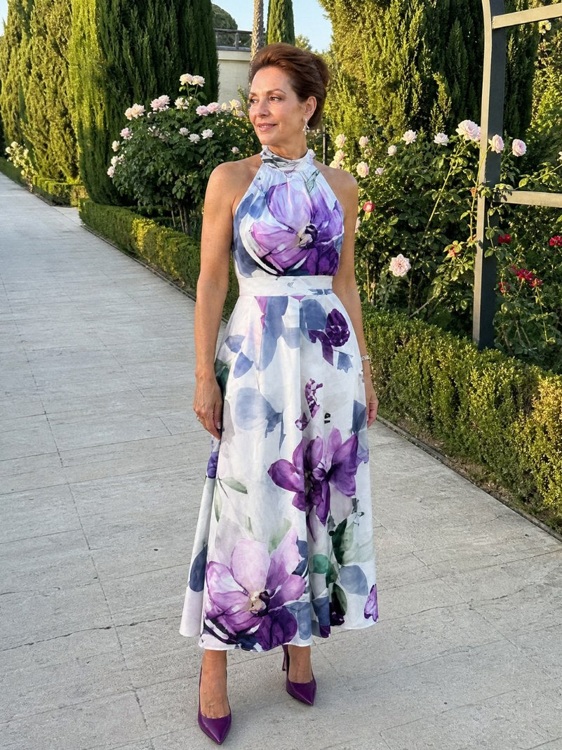 Floral Halter Midi Dress