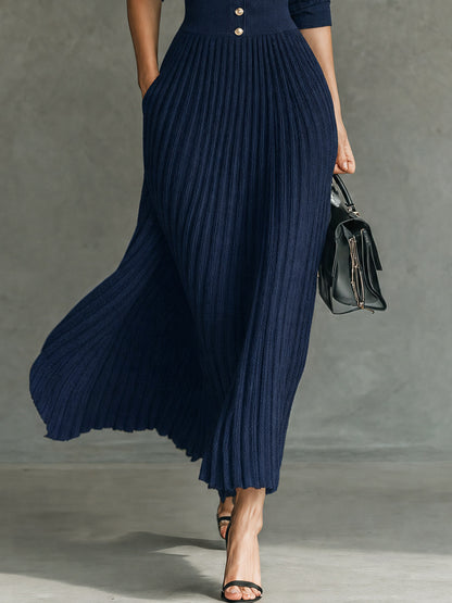 Knit Button Front Maxi Dress