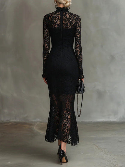 Lace High Neck Mermaid Dress