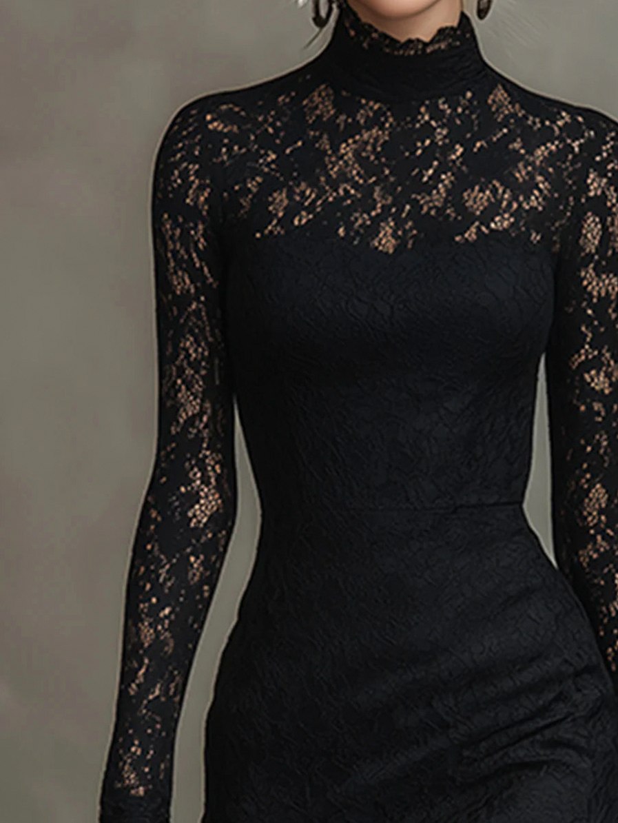 Lace High Neck Mermaid Dress