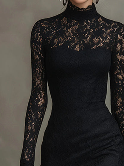 Lace High Neck Mermaid Dress