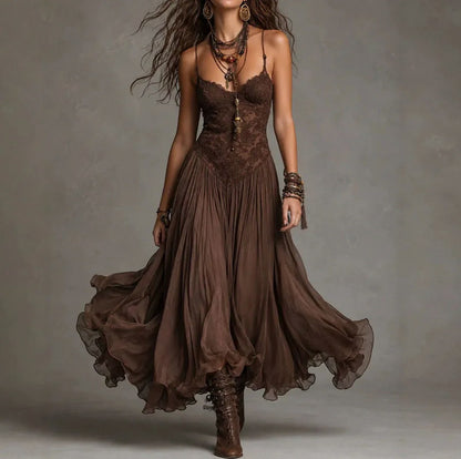Lace Spaghetti Strap Maxi Dress