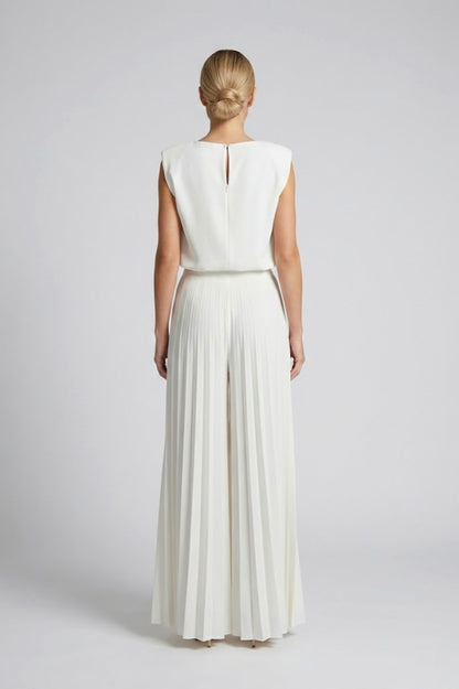 Pleated Wide Leg Jumpsuit