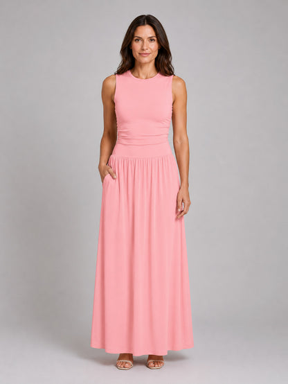 Sleeveless Drop Waist Maxi Dress