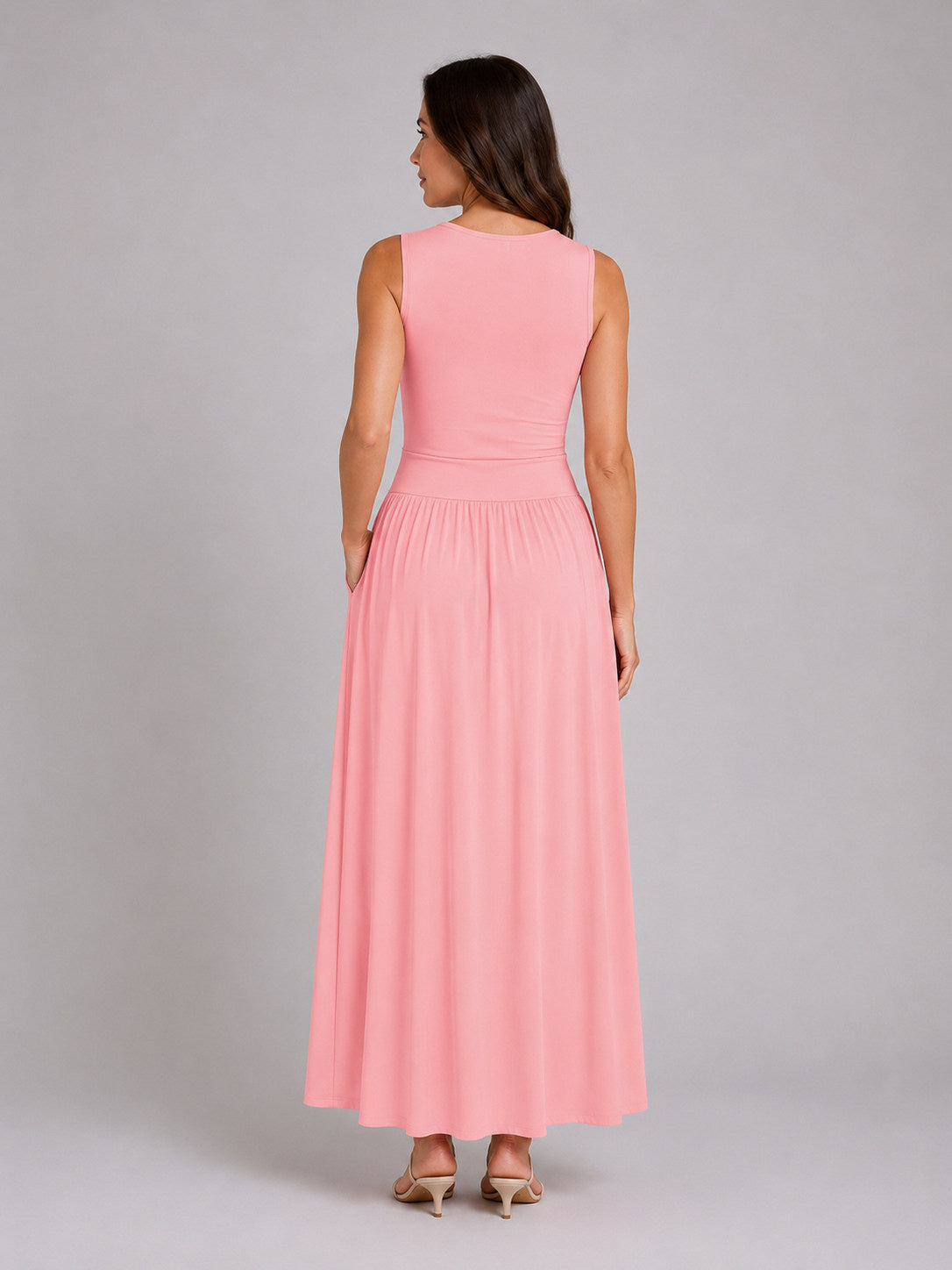 Sleeveless Drop Waist Maxi Dress