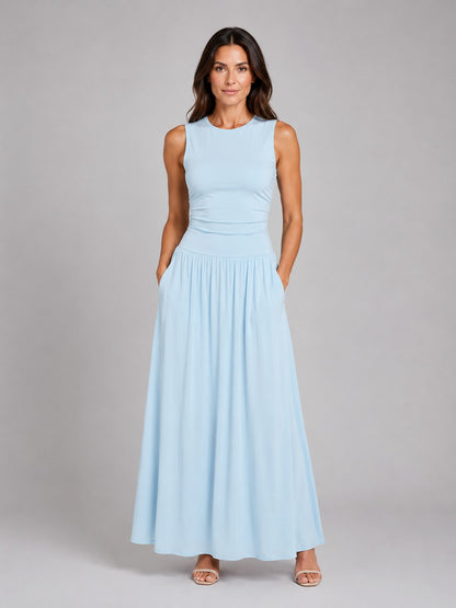 Sleeveless Drop Waist Maxi Dress