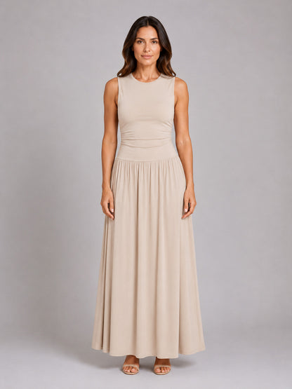 Sleeveless Drop Waist Maxi Dress