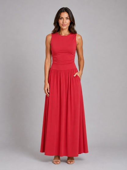Sleeveless Drop Waist Maxi Dress