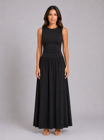 Sleeveless Drop Waist Maxi Dress