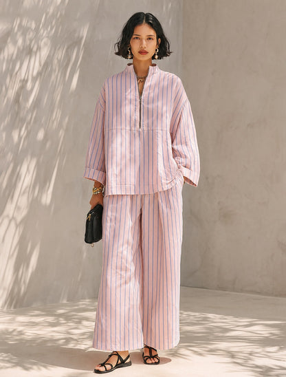 Striped Poplin Matching Set