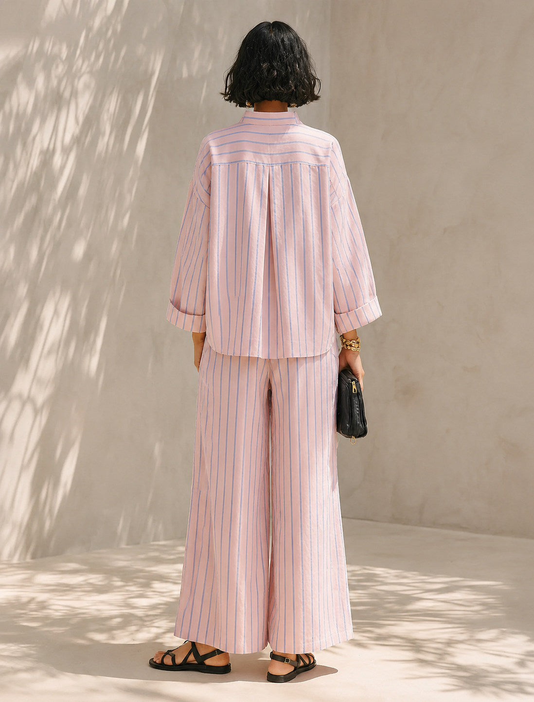 Striped Poplin Matching Set