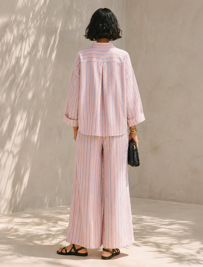 Striped Poplin Matching Set