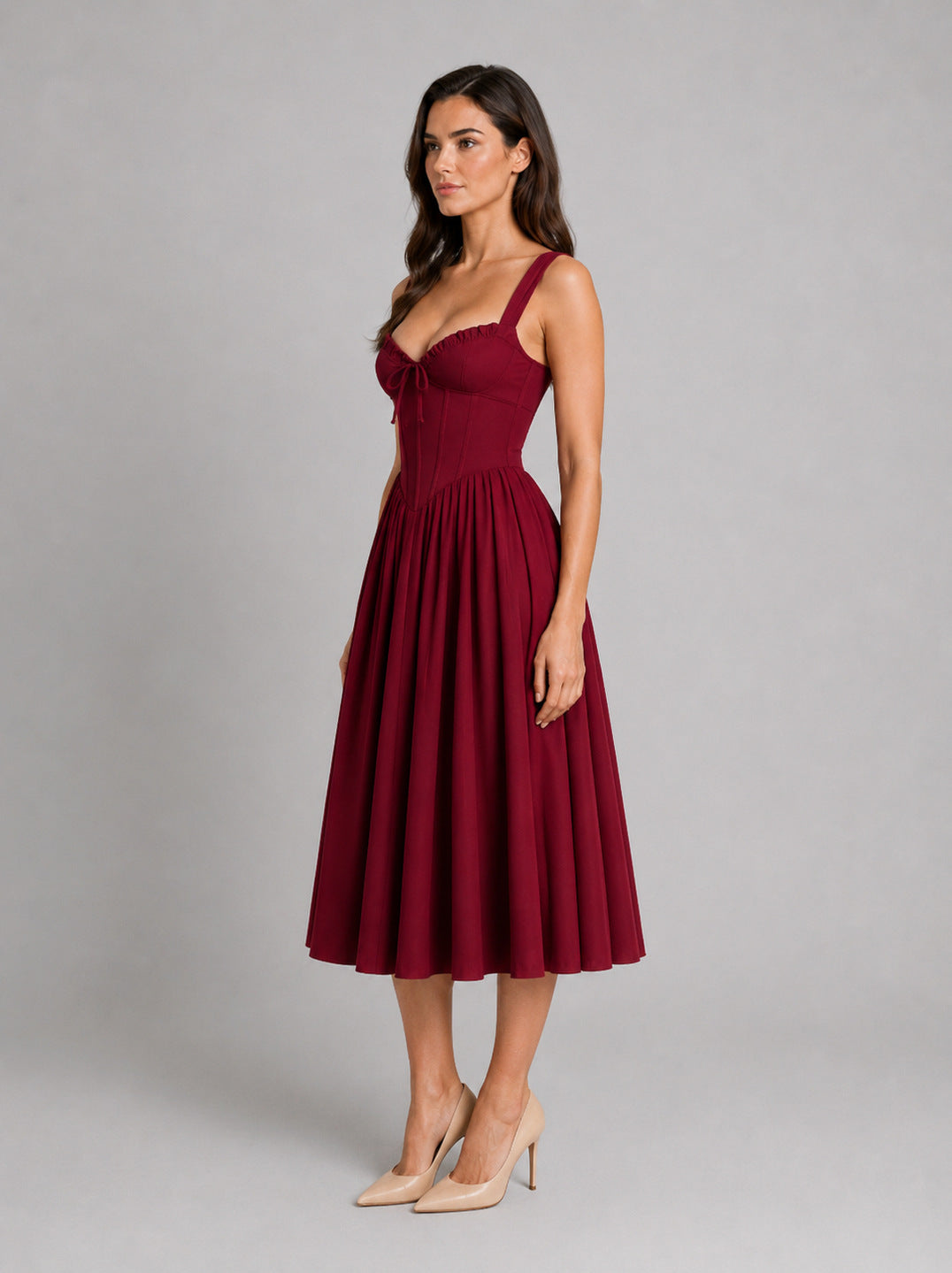 Sweetheart Corset Midi Dress