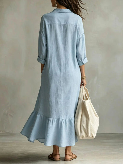 Tiered Maxi Shirt Dress