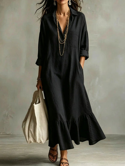Tiered Maxi Shirt Dress