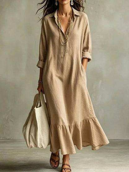 Tiered Maxi Shirt Dress