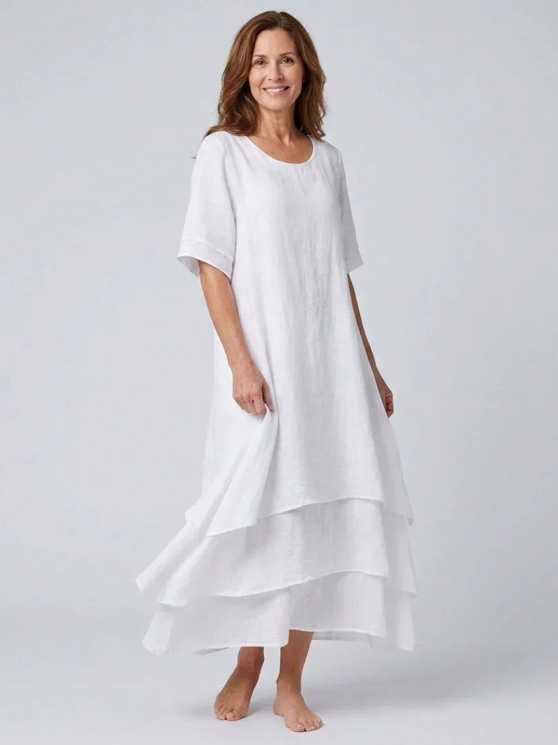 Tiered Short Sleeve Maxi Dress