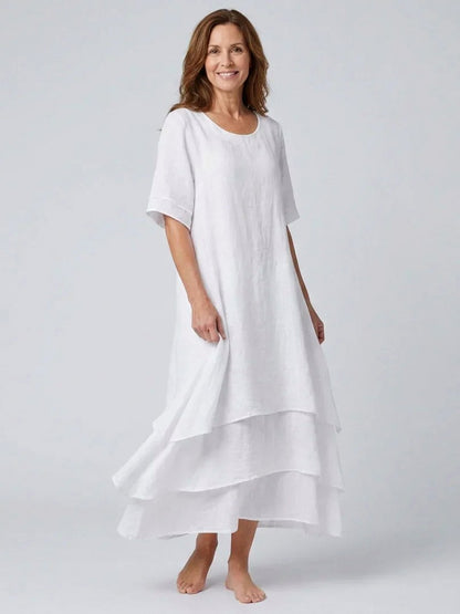 Tiered Short Sleeve Maxi Dress