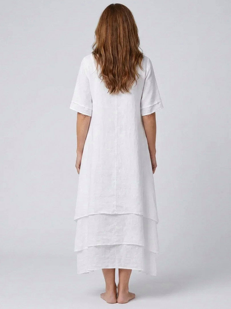 Tiered Short Sleeve Maxi Dress