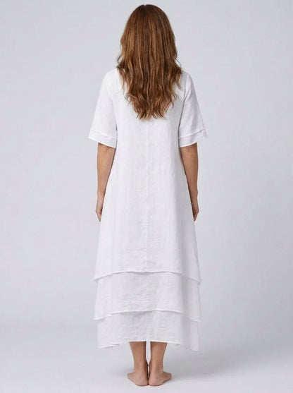 Tiered Short Sleeve Maxi Dress