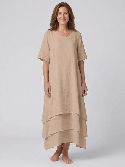 Tiered Short Sleeve Maxi Dress