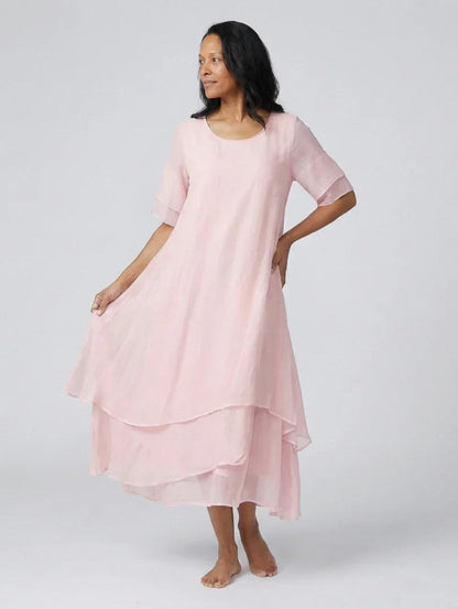 Tiered Short Sleeve Maxi Dress