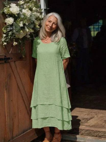 Tiered Short Sleeve Maxi Dress
